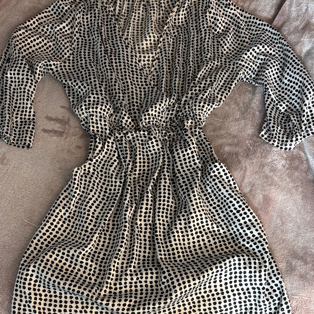 Maurices Black and White Dress with Pockets